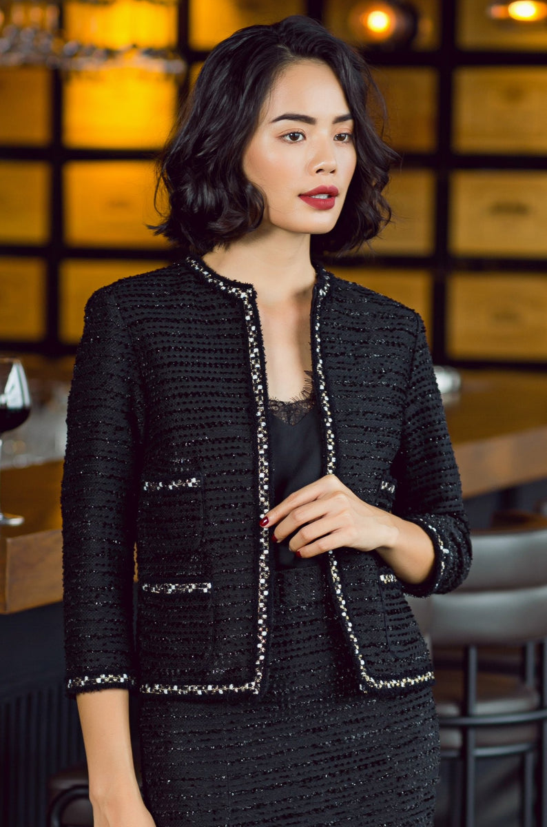 Black Tweed Jacket BLANC NOIR Saigon