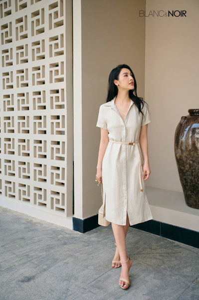 knee length dresses for ladies Ally Linen Dress – BLANC&NOIR Saigon